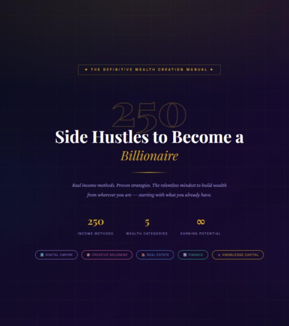 250 Side Hustles for Wealth book cover